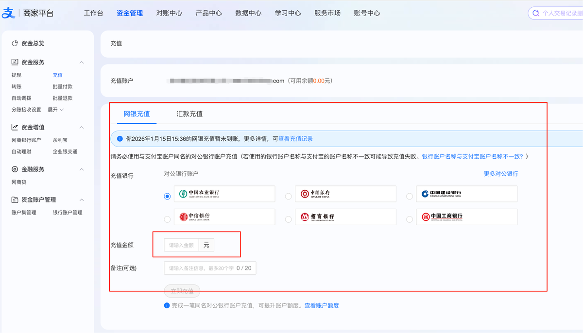 蚂蚁保账户充值注意事项